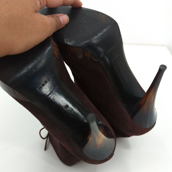 Burberry Women 36 US 6 Prorsum Tanfield 110 Ankle Boots Booties Brown Suede - Picture 12 of 14